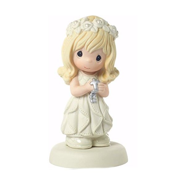 Precious Moments Communion Girl with Blonde Hair and Light Skin