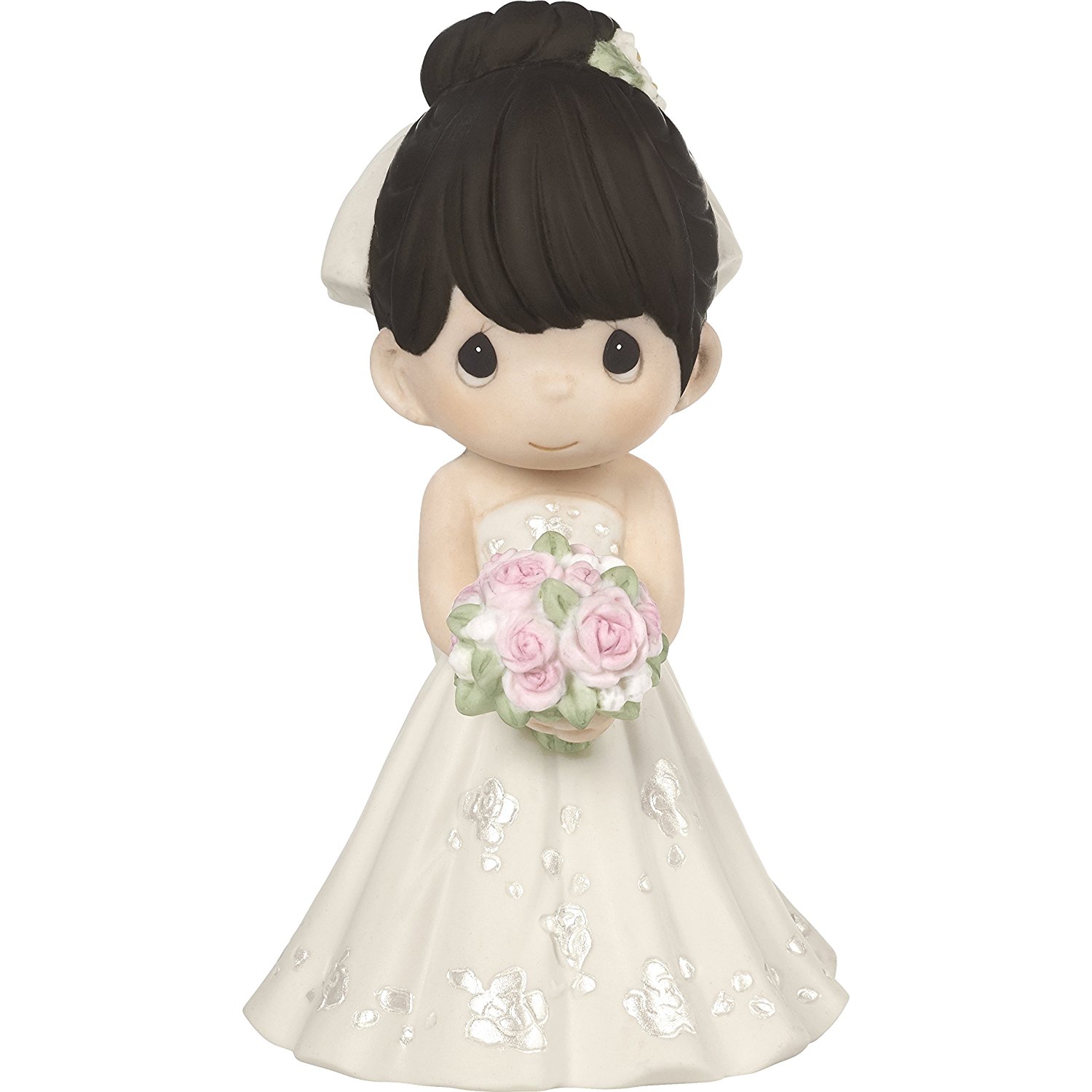 Precious Moments Bride - Black Hair with Light Skin Tone Cake Topper