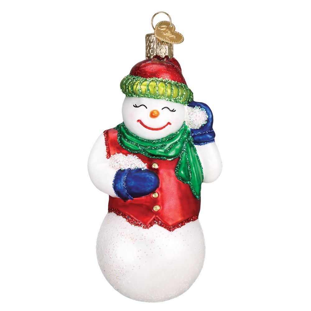 Old World Christmas Snowball Fight Snowman Ornament