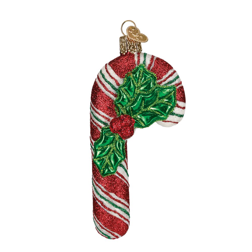 Old World Christmas Glistening Candy Cane Glass Ornament