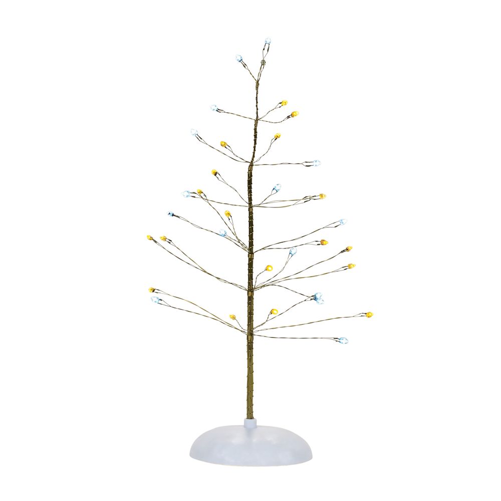 Department 56 Cross Village Accessories Silver and Gold Twinkle Tree