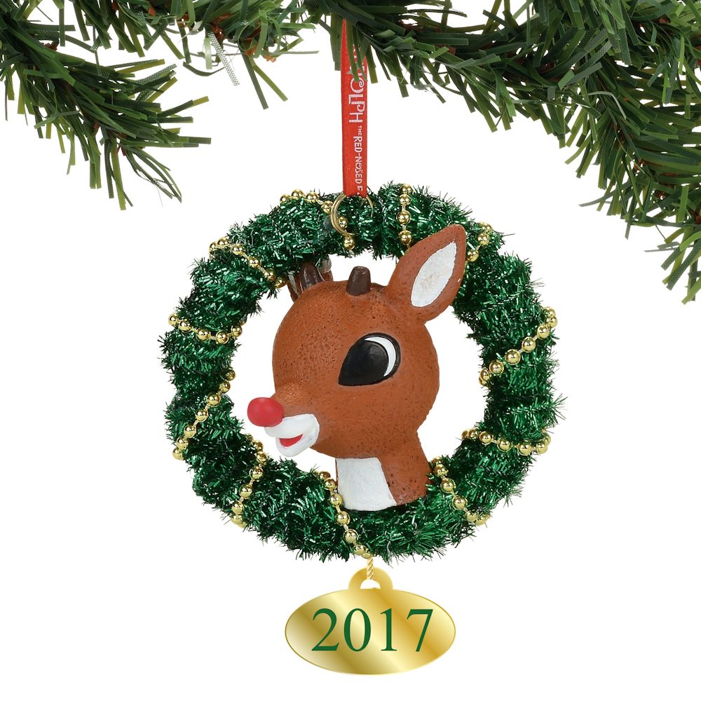 Department 56 Rudolph the Red-Nosed Reindeer Rudolph Wreath Ornament