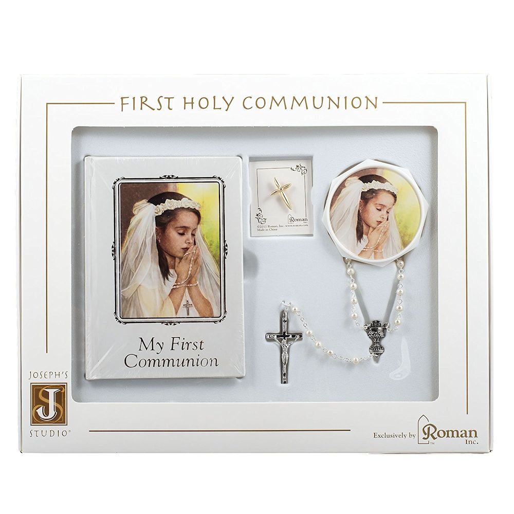 Roman 5 Piece Communion Girl Set - White