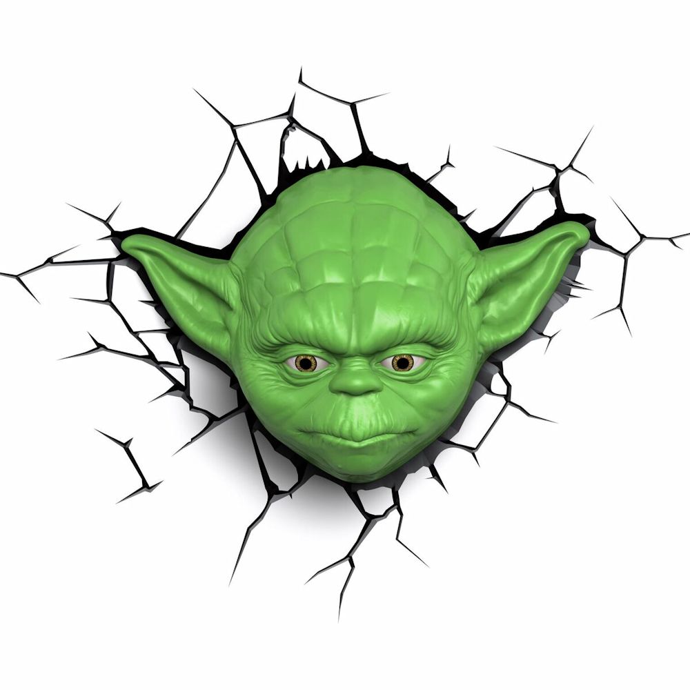 Blue Sky Wireless 3D Light FX Star Wars Yoda Face 3D Deco Wall Light