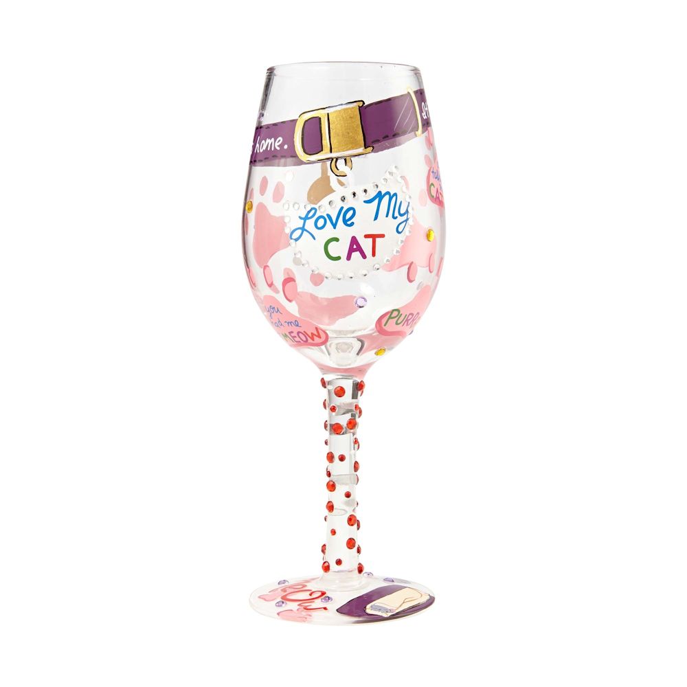Lolita Love My Cat Wine Glass