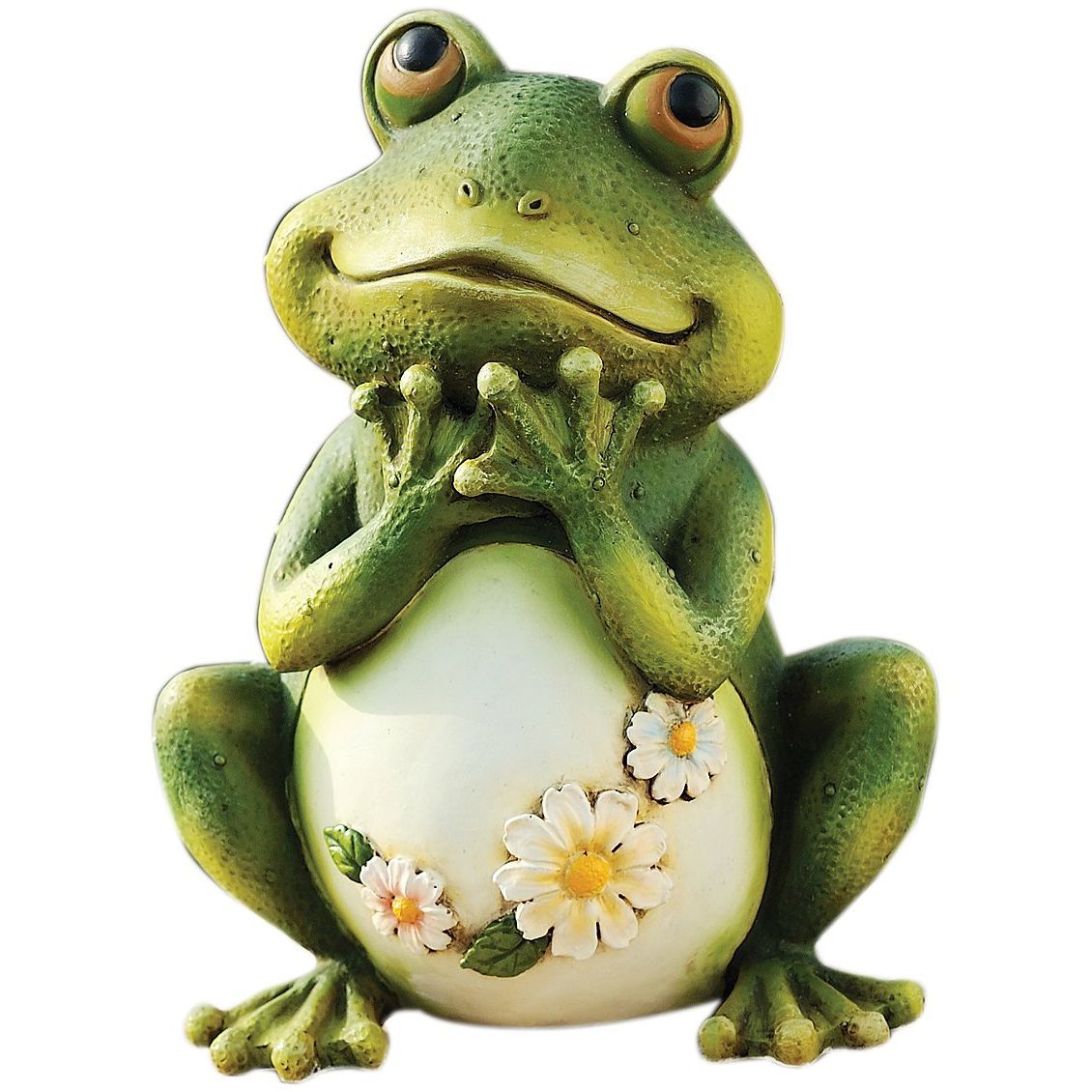 Roman Tall Frog Sitting Up Garden Statue
