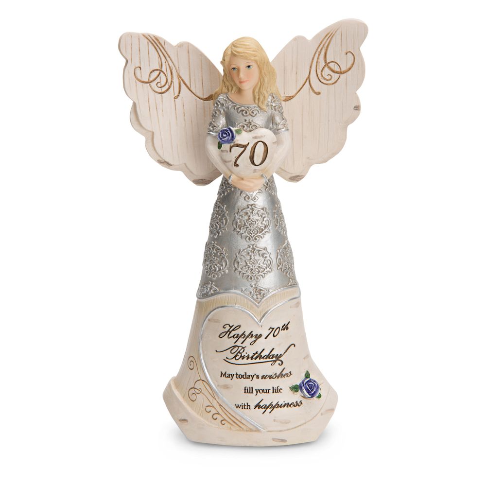 Pavilion Gift Elements 70th Birthday Angel Holding Heart