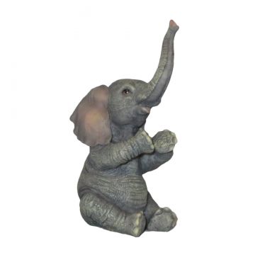 Veronese Design Baby Elephant Sitting And Applauding Sculpture
