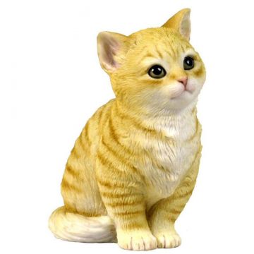 Veronese Design Orange Tabby Kitten Sitting Cat Sculpture