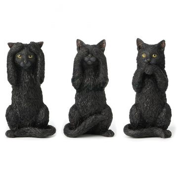 Veronese Design Hear No Evil, Speak No Evil, See No Evil Black Kittens