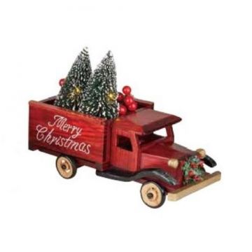Transpac Red Merry Christmas Truck