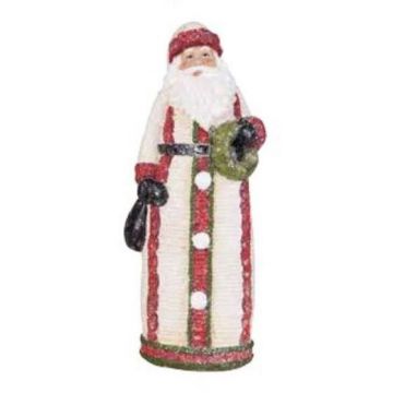 Transpac Resin Knitted Santa with Wreath