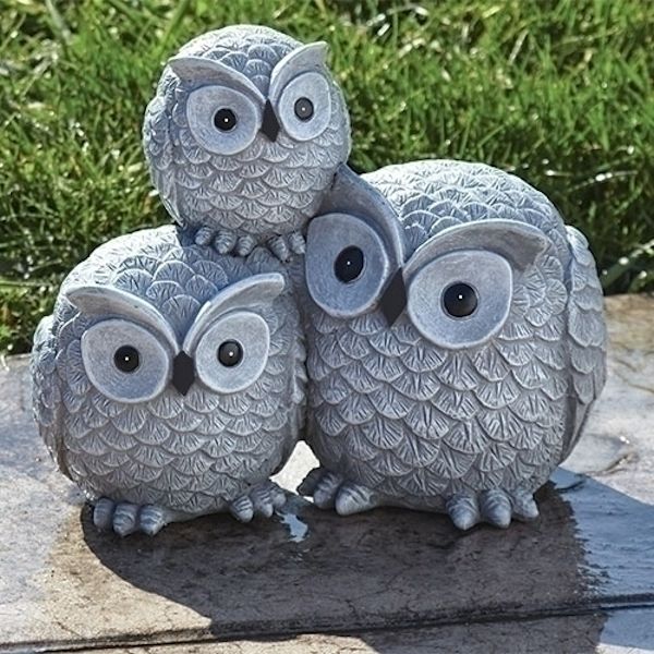 Roman Stacked Owls Statue