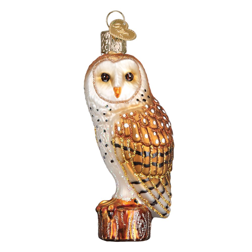 Old World Christmas Barn Owl Glass Ornament