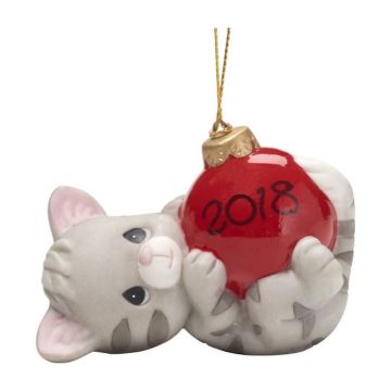Precious Moments Dated 2018 Cat Ornament May Your Holidays Be Purrfect