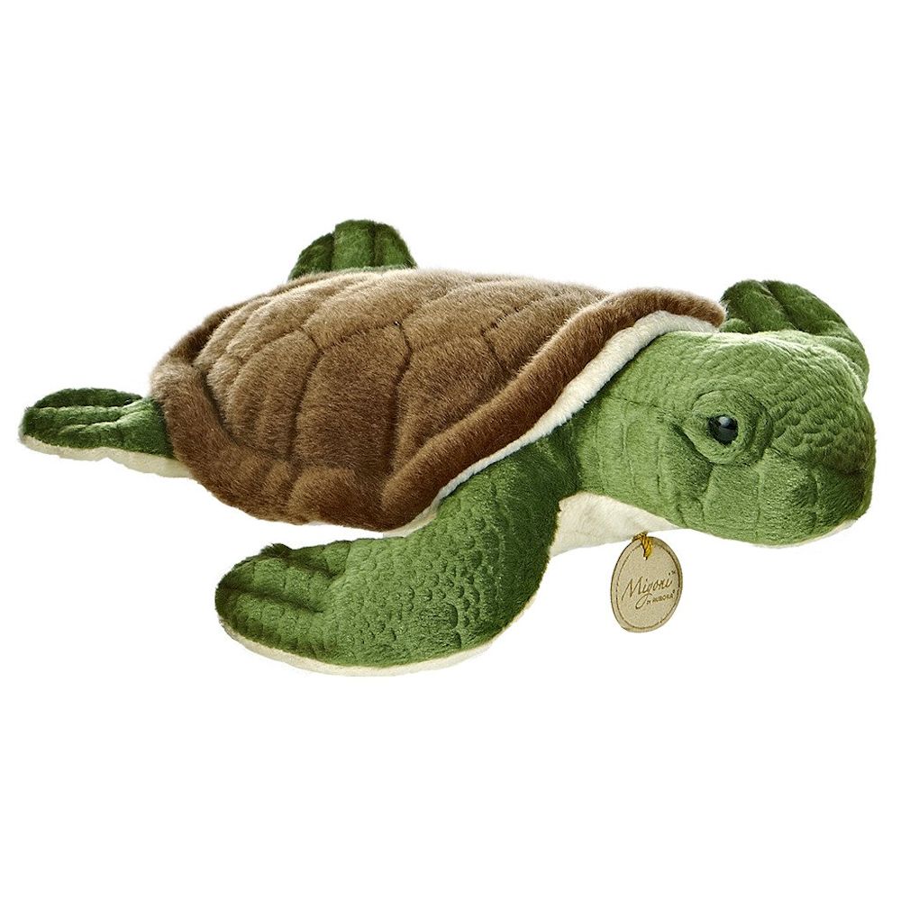 Aurora Realistic Stuffed Sea Turtle 11 Inch Plush Animal