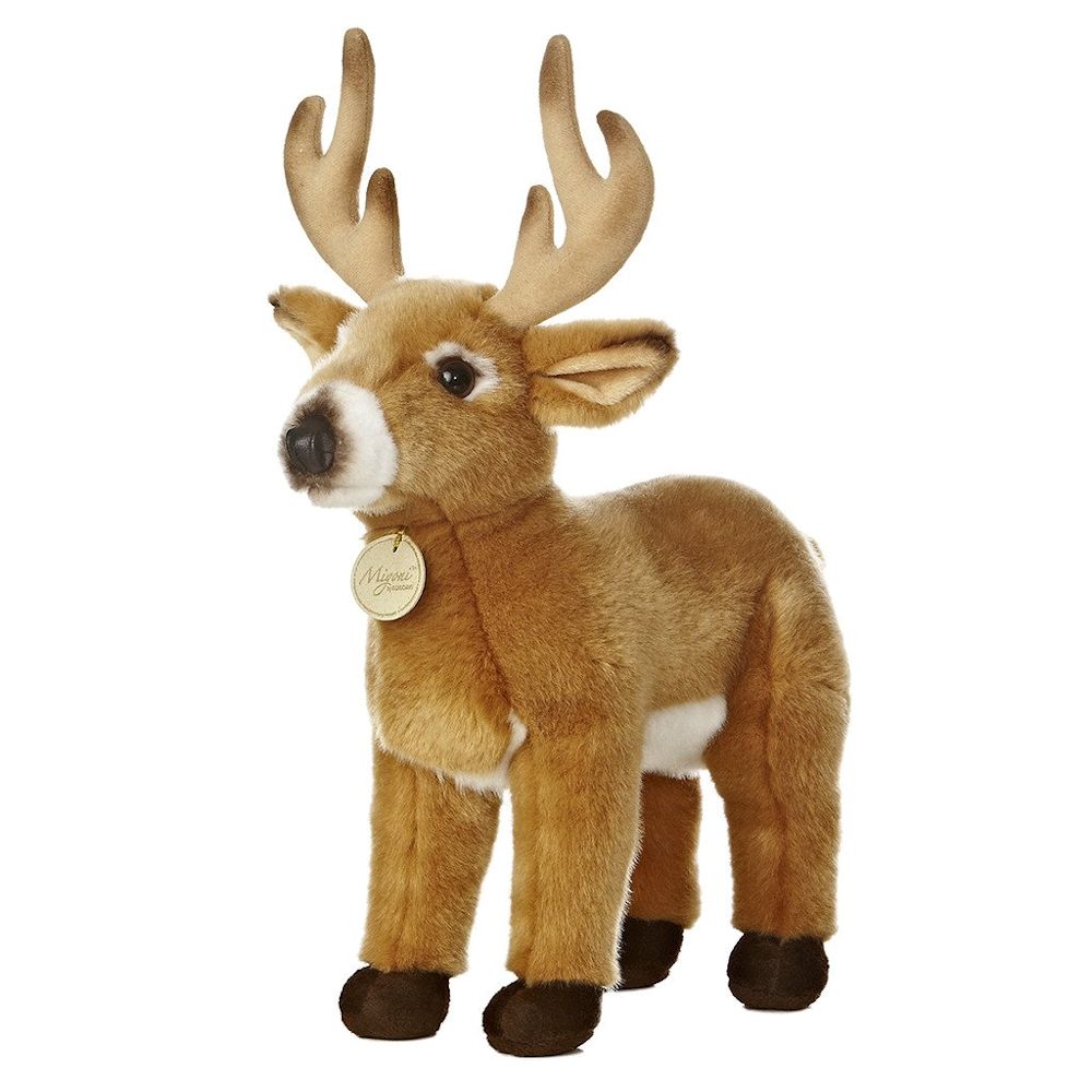 Aurora Realistic Stuffed Buck Deer 15 Inch Plush Animal