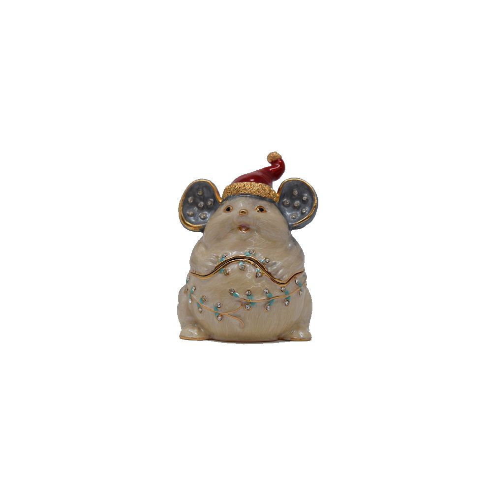 Department 56 Bejeweled Collection Santa Hat Mouse Jeweled Box