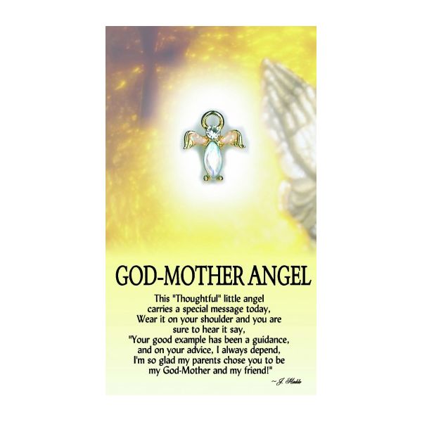 Thoughtful Little Angels Godmother Angel Pin