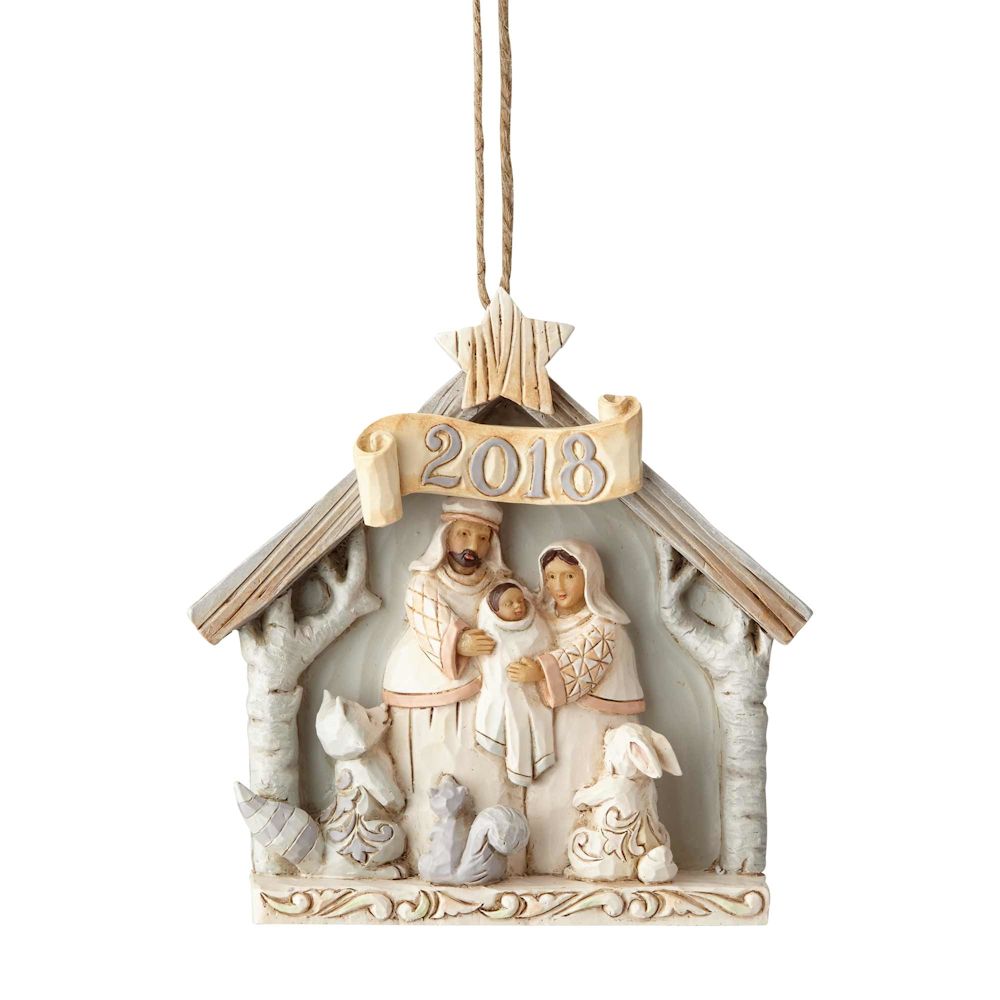 Heartwood Creek White Woodland 2018 Dated Nativity Ornament