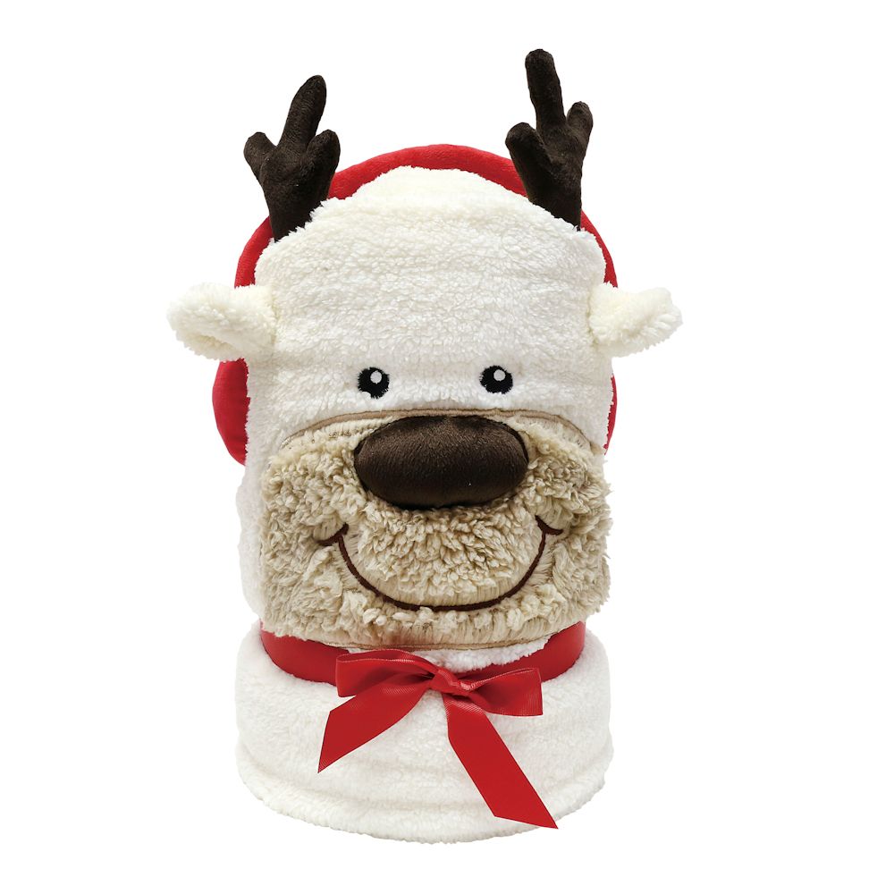 Snowpinions Reindeer SnowThrow Fleece Blanket
