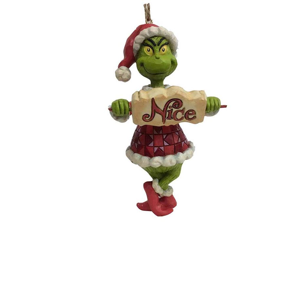 Heartwood Creek Grinch with Naughty and Nice Spinner Sign Ornament