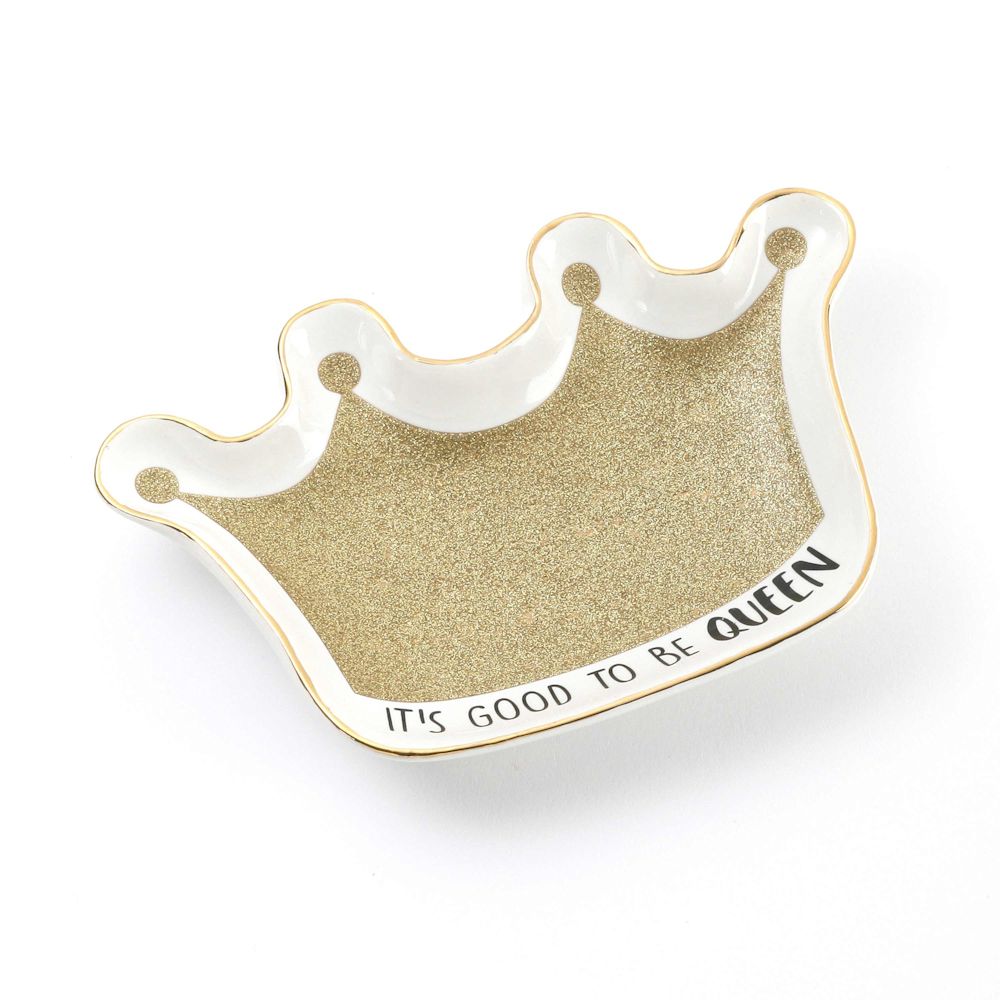 Our Name Is Mud Gold Glitter Crown Tray