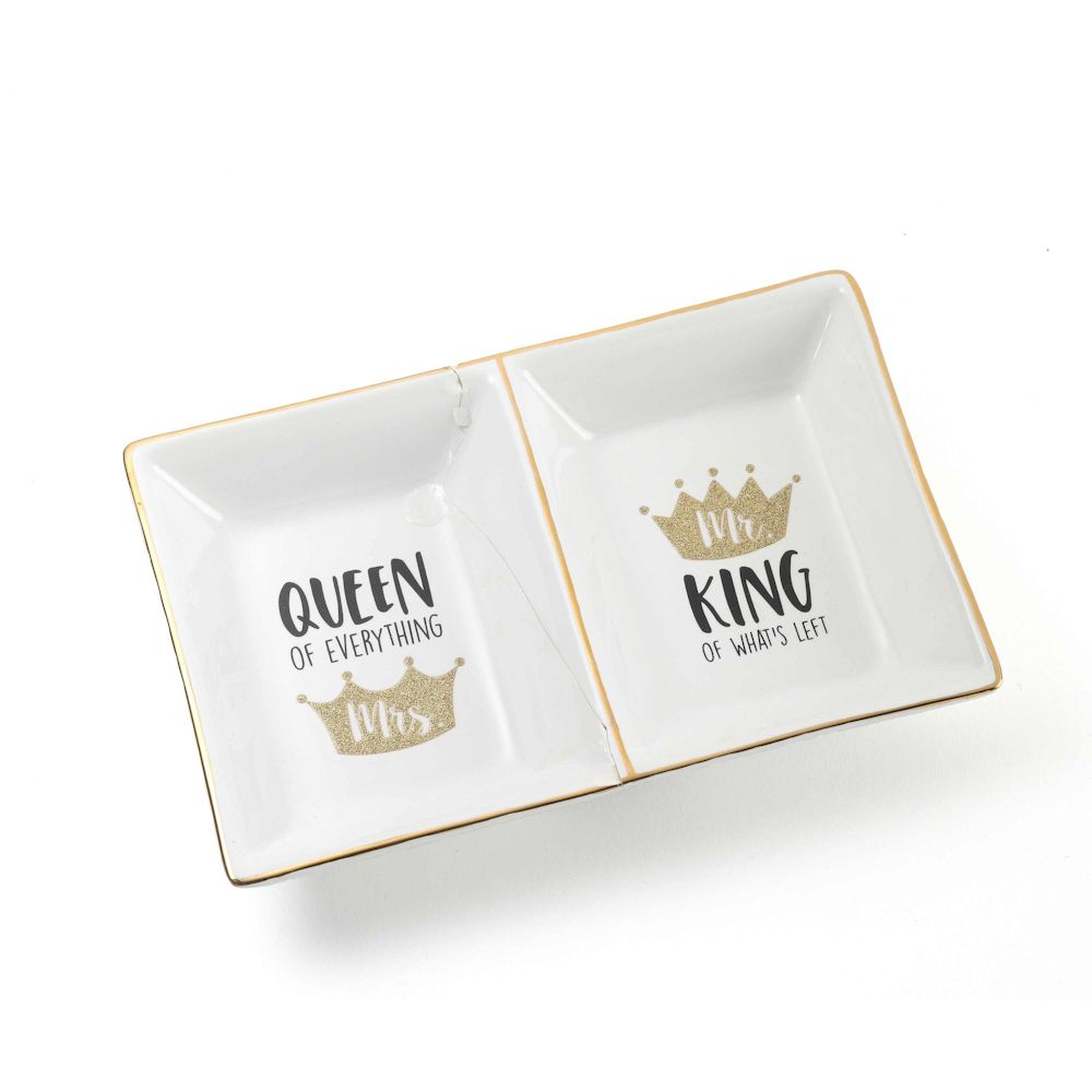 Our Name Is Mud Gold Glitter Crown Double Tray