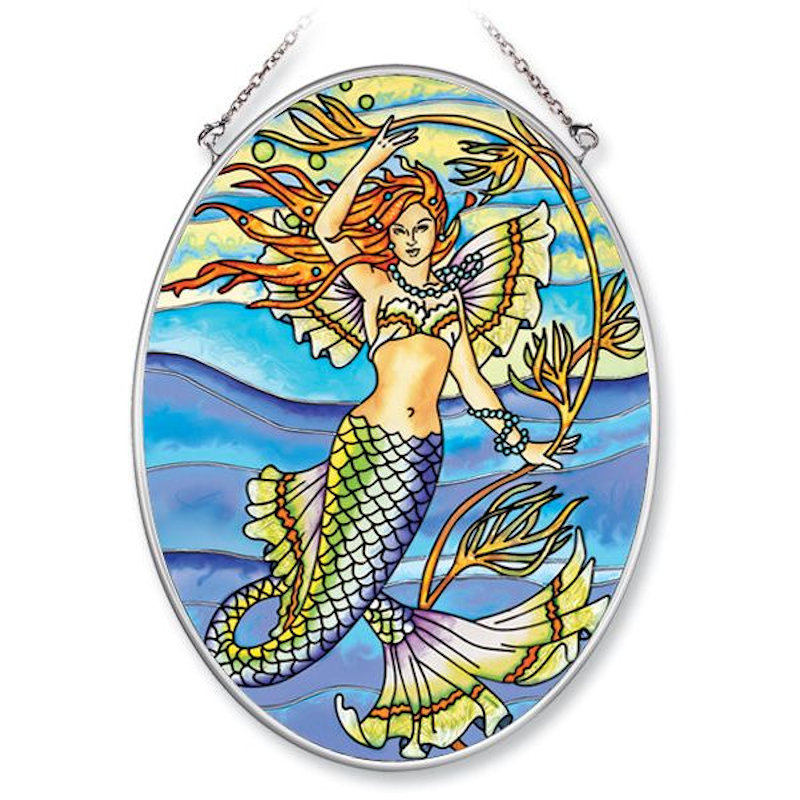 Amia Mermaid Fairy Medium Oval Suncatcher