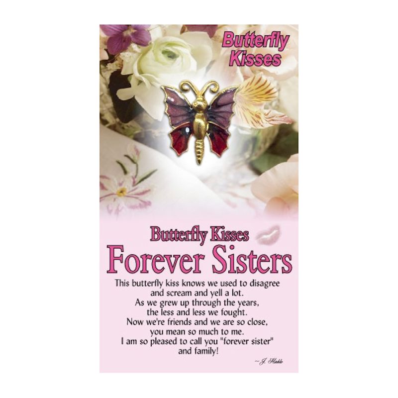 Thoughtful Little Angels Forever Sisters Butterfly Kisses Pin
