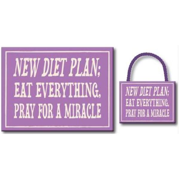My Word! Diet Plan 4.5 x 6 Hanging Wooden Sign