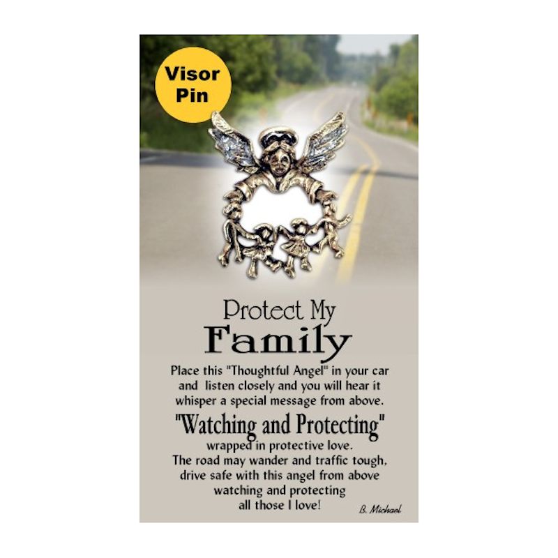Thoughtful Little Angels Protect My Family Pin