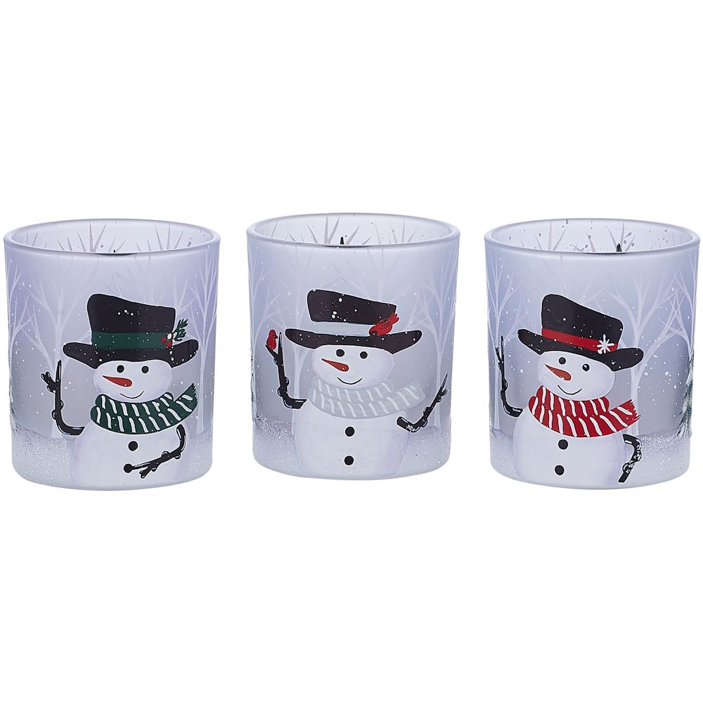 Pavilion Gift Snowman Set of 3 Tealight Holders