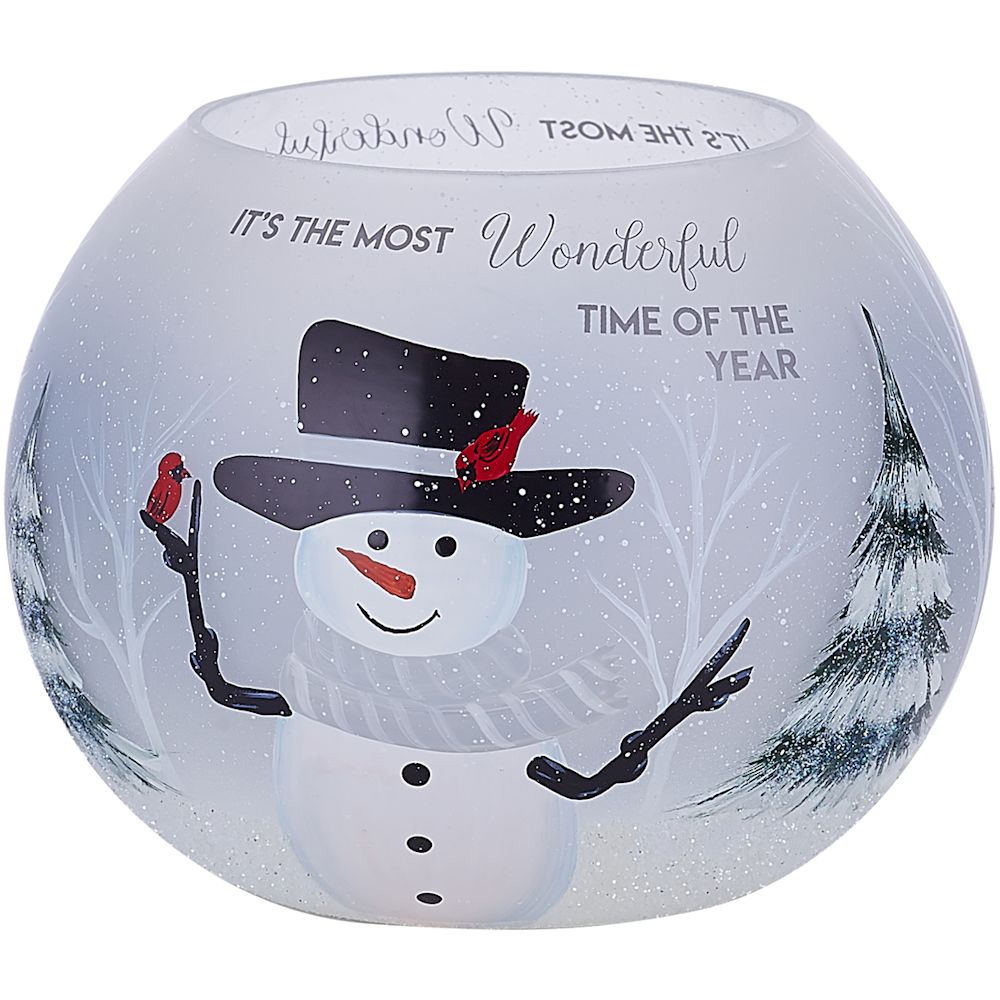 Pavilion Gift Snowman 5" Round Tealight Holder
