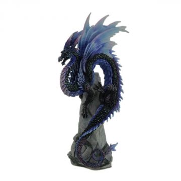 Veronese Design Sapphire Sentinel Dragon Sculpture