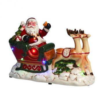 Transpac Santa with Sleigh Music LED
