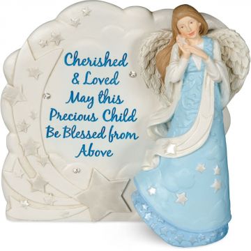 AngelStar Angel Blessings Baby Gifts Angel Plaque - Boy