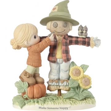 Precious Moments Girl With Scarecrow Figurine - Make Someone Happy