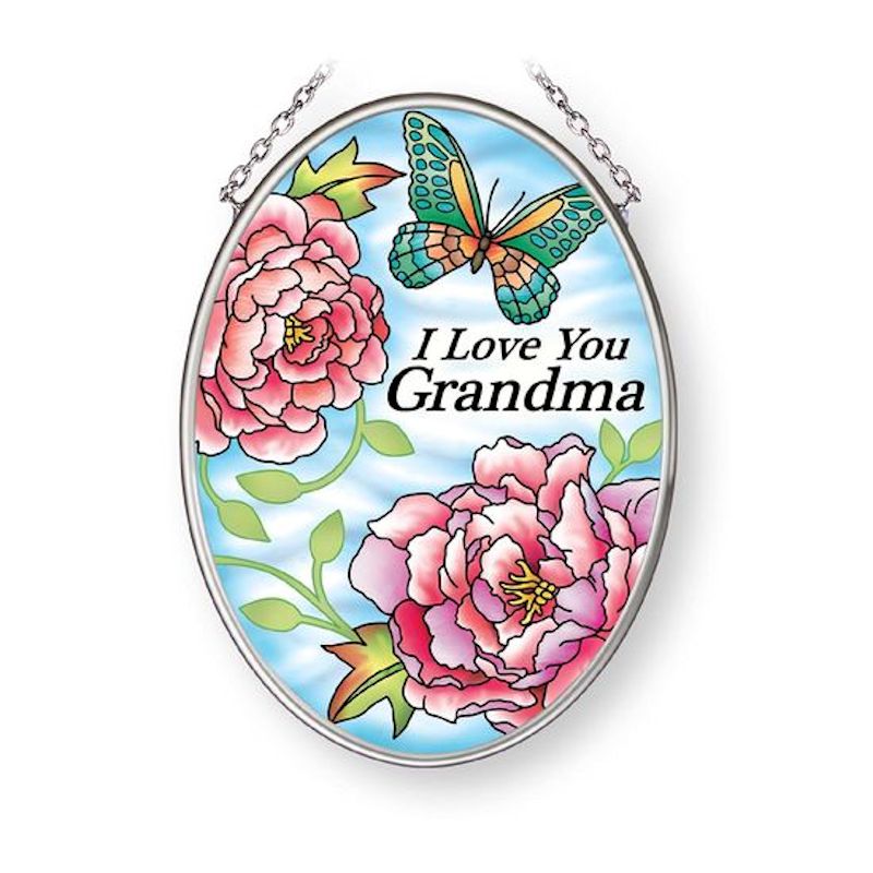 Amia Desert Bloom (I Love You Grandma) Small Oval Suncatcher