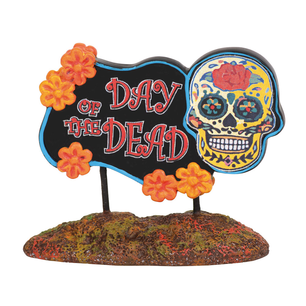Department 56 Snow Village Halloween Day of the Dead Sign