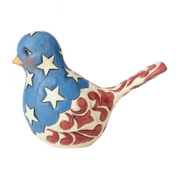 Jim Shore Red White and Blue Bird Figurine "Feathered in Freedom"