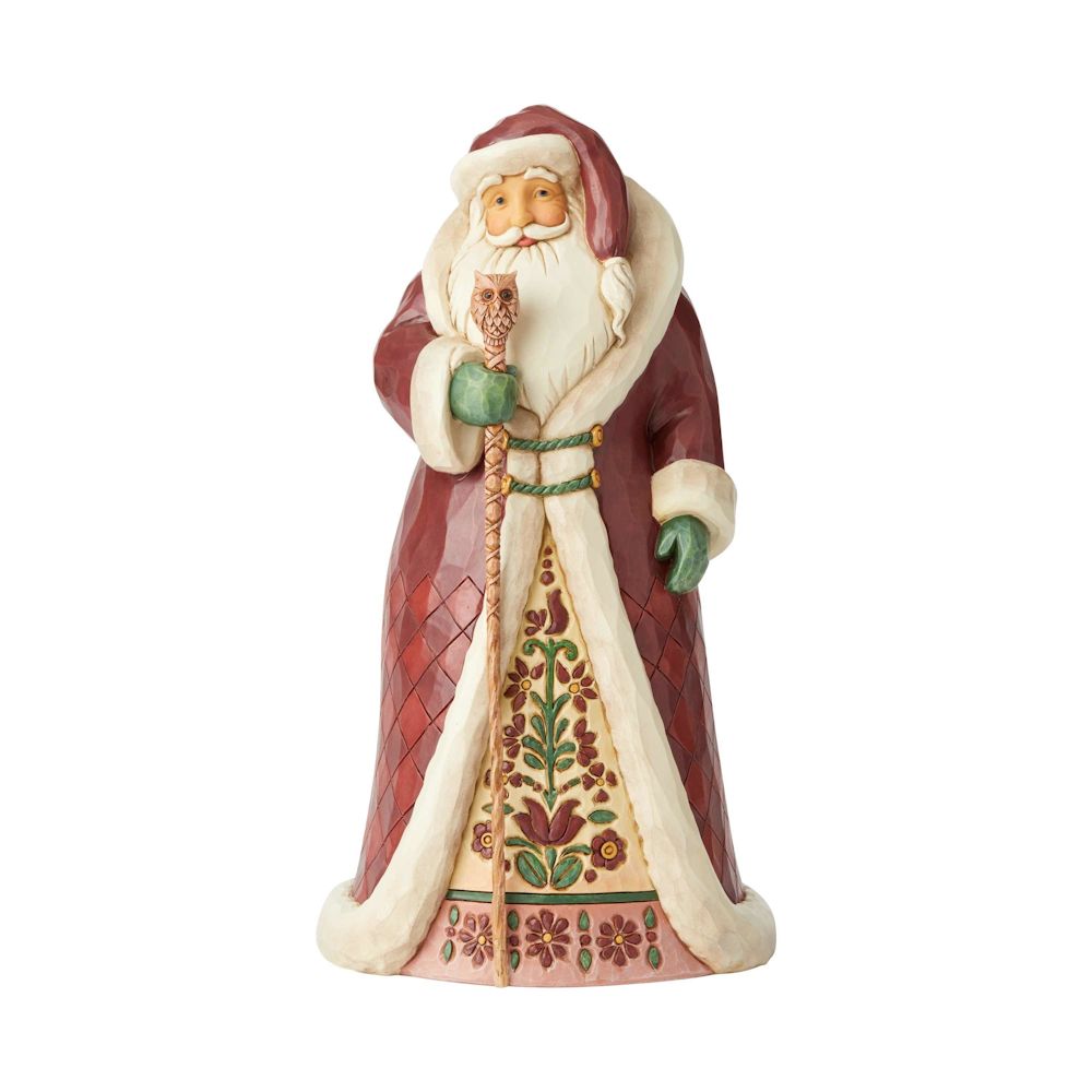 Heartwood Creek Quietly He Comes - Regal Santa With Cane Figurine