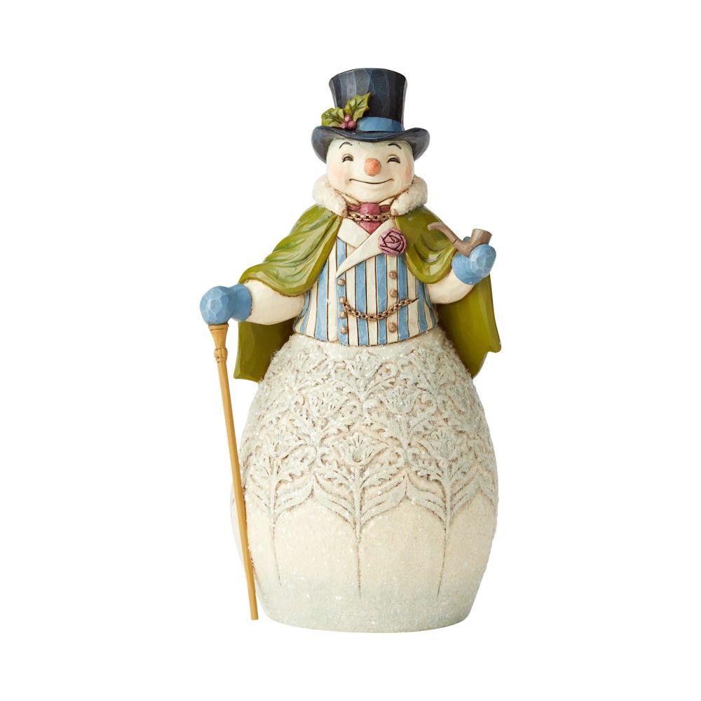 Heartwood Creek Dapper December - Victorian Snowman with Cape and Cane