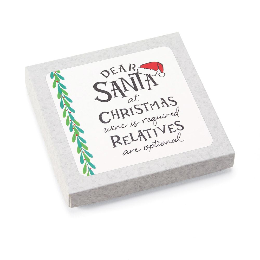 Entertainment by Izzy and Oliver Dear Santa Relatives Coaster Set of 4