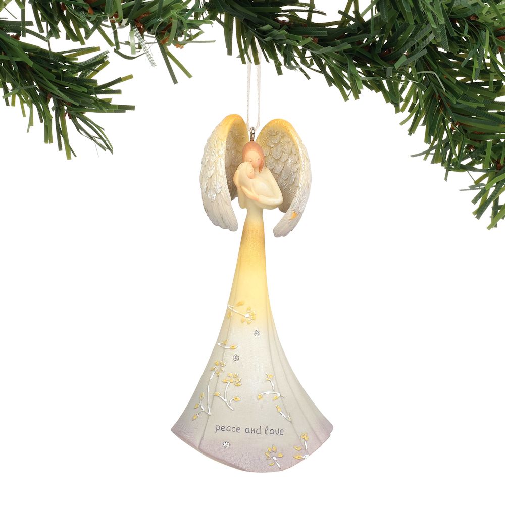 Peace by Piece Peace and Love Angel Ornament