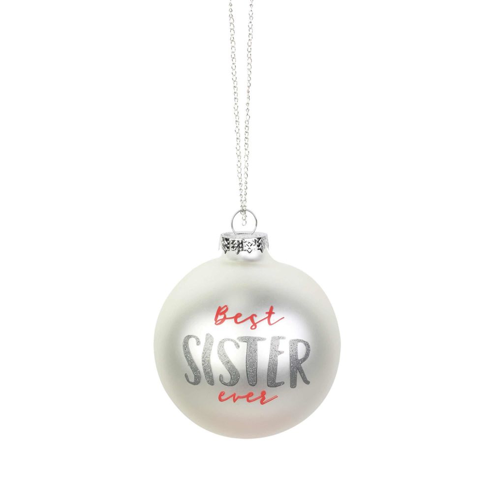 Our Name Is Mud Sister Glitter Ornament