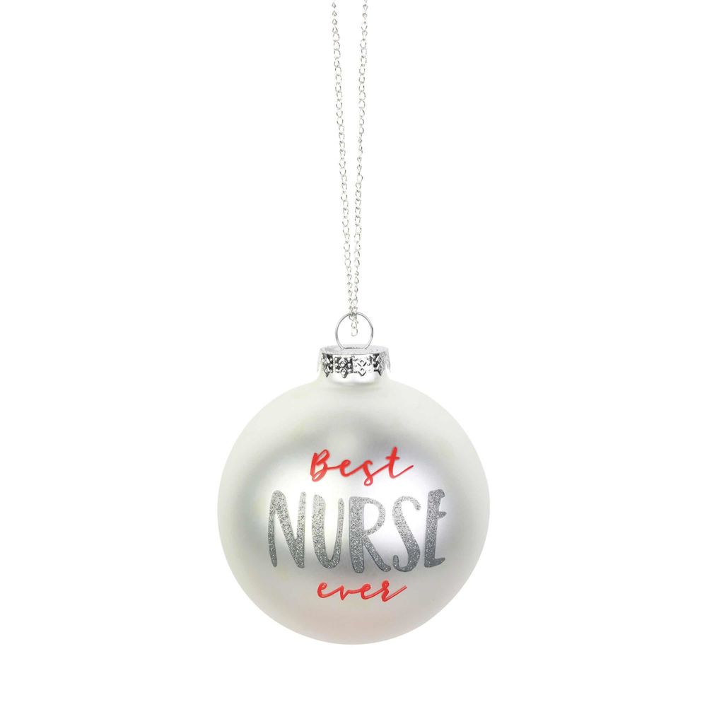 Our Name Is Mud Nurse Glitter Ornament