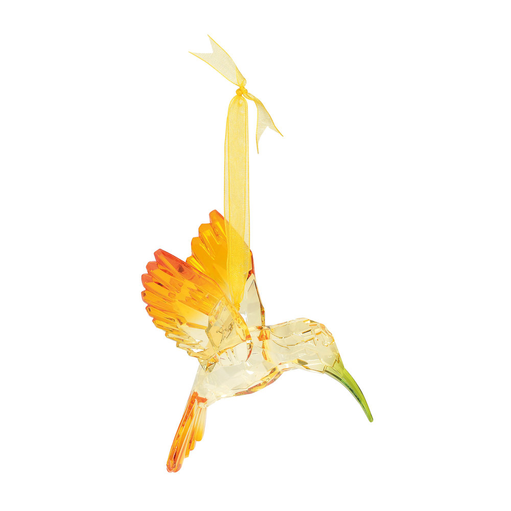 Facets Orange Hummingbird Acrylic Ornament