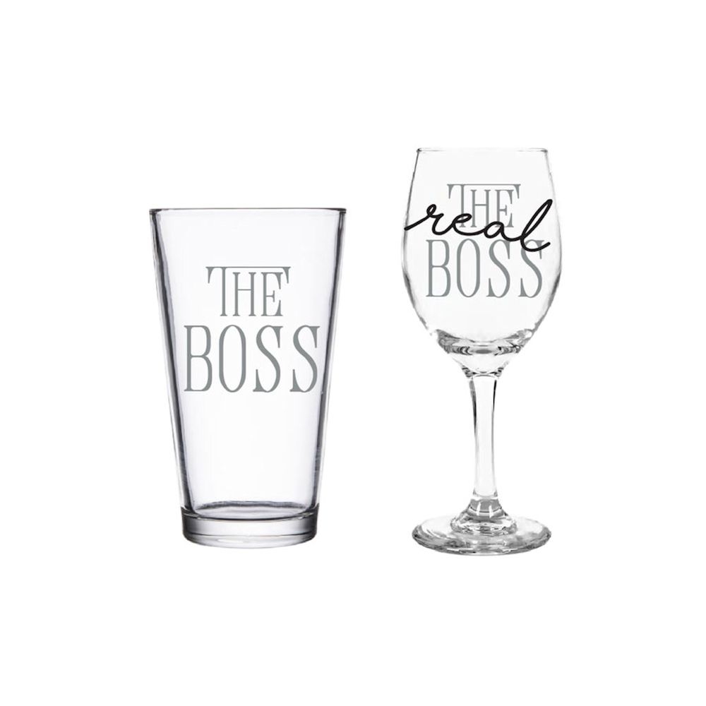 Our Name Is Mud Boss Real Boss Wine Pint Glass