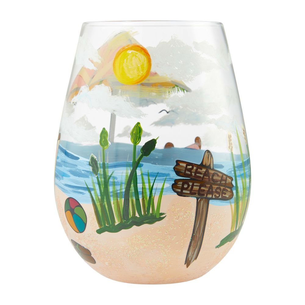 Lolita Beach Please Stemless Wine Glass